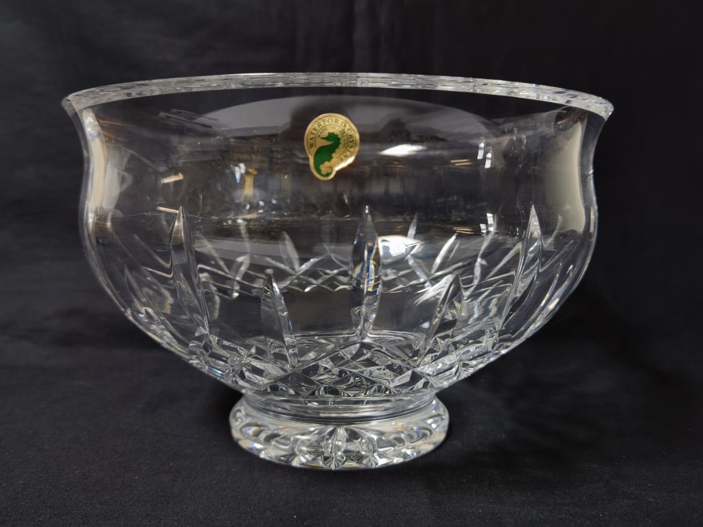 Large Waterford Crystal Pedestal Bowl: Large Waterford Crystal Pedestal Bowl, 9.75in by 6in