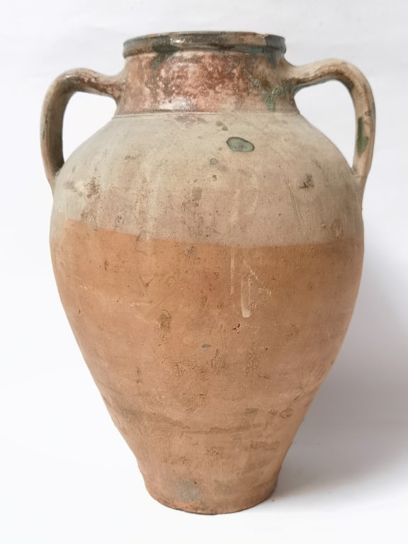 19th C. French Terracotta Olive Jar: 19th C. French Terracotta Olive Jar, 14.5in