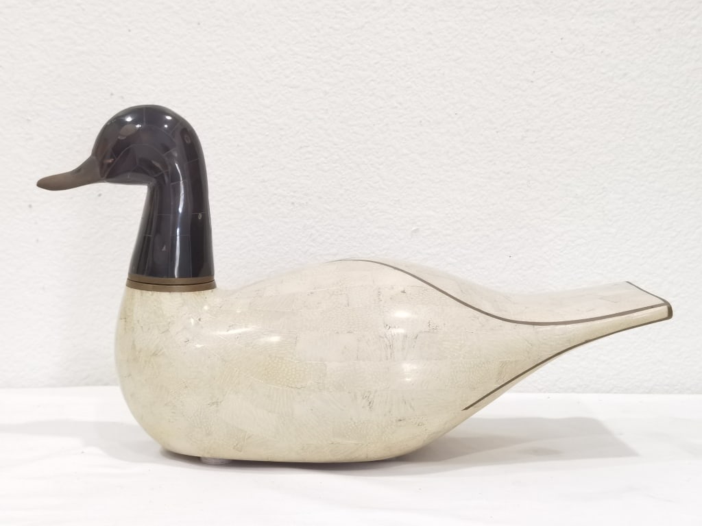 Vintage Maitland-Smith Tessellated Stone Duck (1 of 9)
