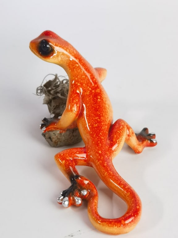 Polychrome Glazed Salamander Figurine - 2