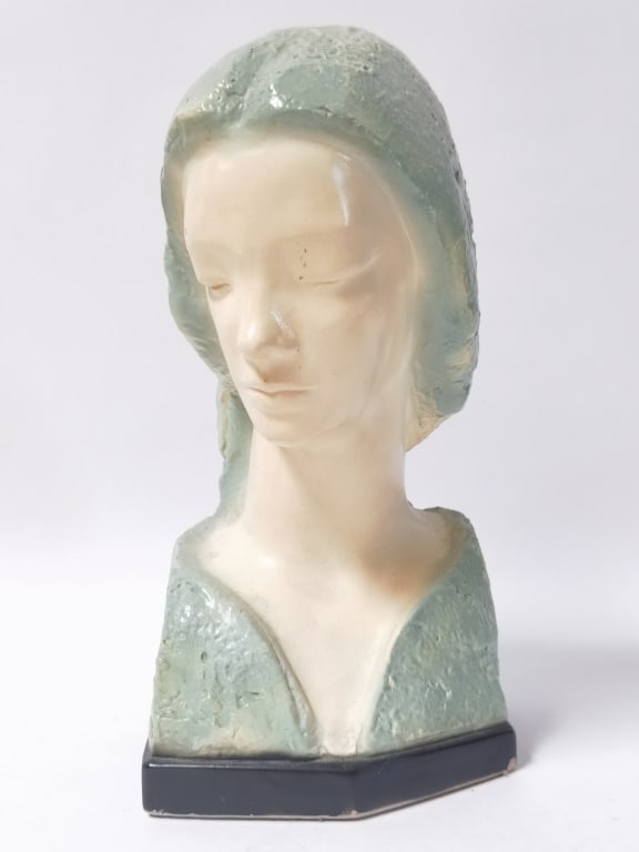 Signed V. Glinsky Mid-Century Bust of a Maiden (1 of 4)