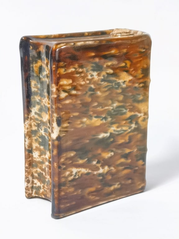 Antique Pottery Book Flask - 2
