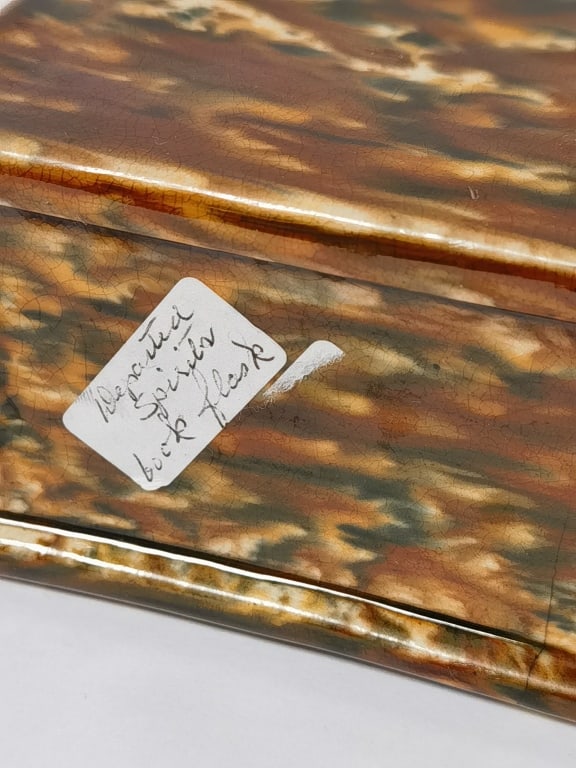 Antique Pottery Book Flask - 4