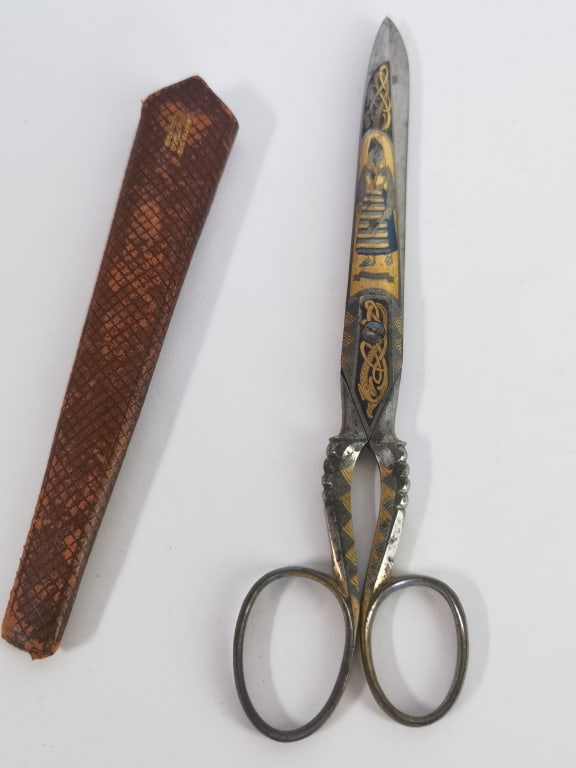 20th C. Toledo Damascene Scissors with Sheath (1 of 7)