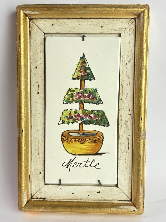 Vintage Italian Hand-Painted Porcelain Plaque: Vintage Italian Hand-Painted Porcelain Plaque, 10.5in by 6.5in by 1 3/8in