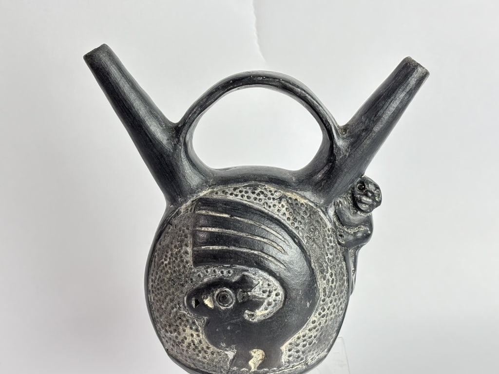 Replica Pre-Columbian Blackware Double-Spout Vesse (1 of 6)