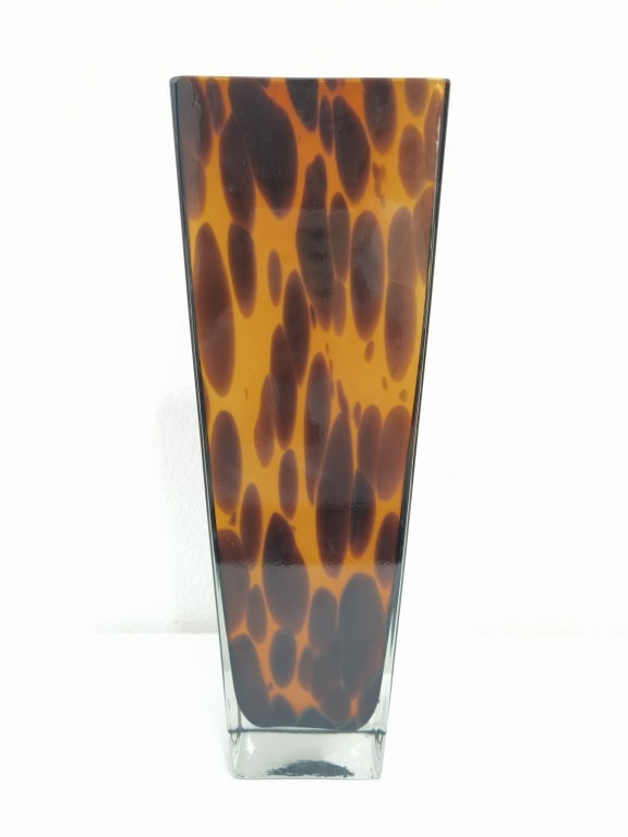 Large Clear Overcast Tortoise Shell Glass Vase (1 of 4)