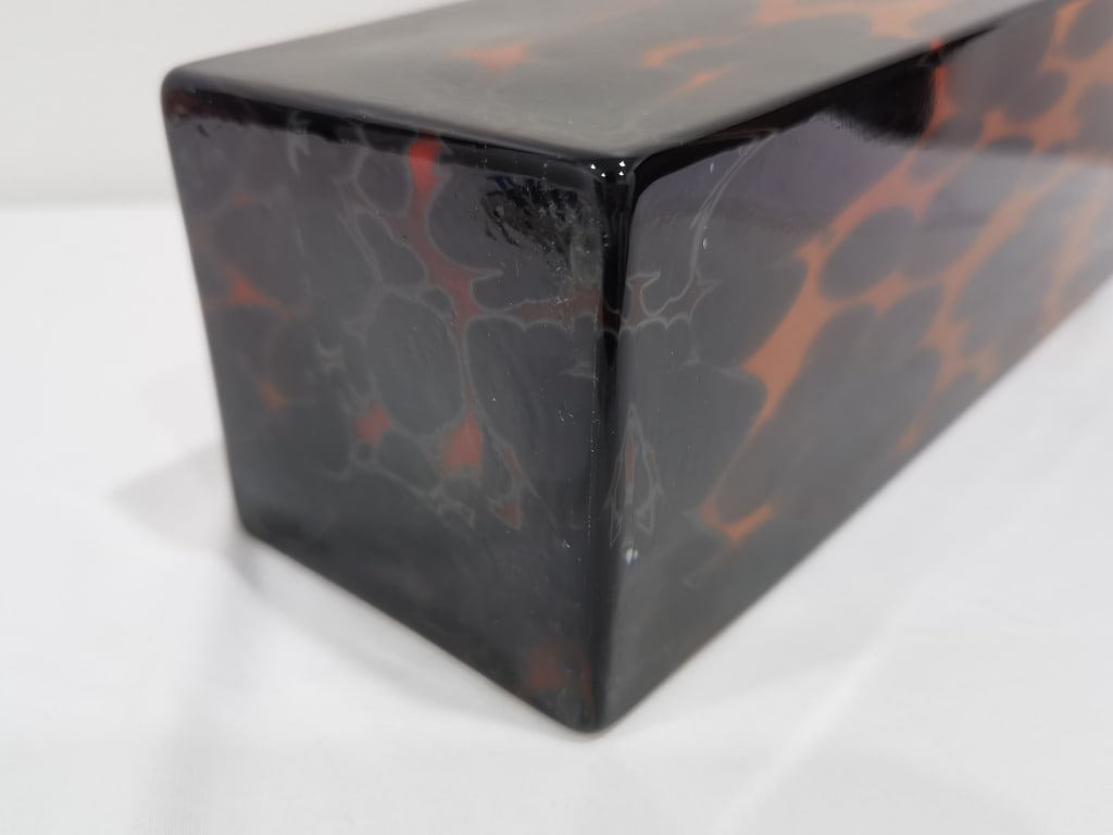 Large Clear Overcast Tortoise Shell Glass Vase - 4