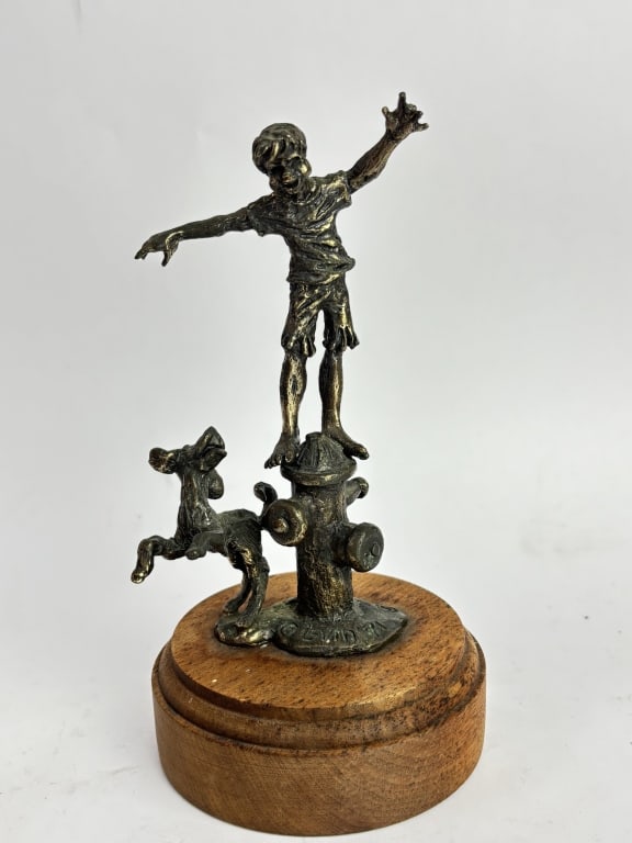 1971 Dan Levin Bronze Kinfolks Series Boy Sculptur (1 of 8)