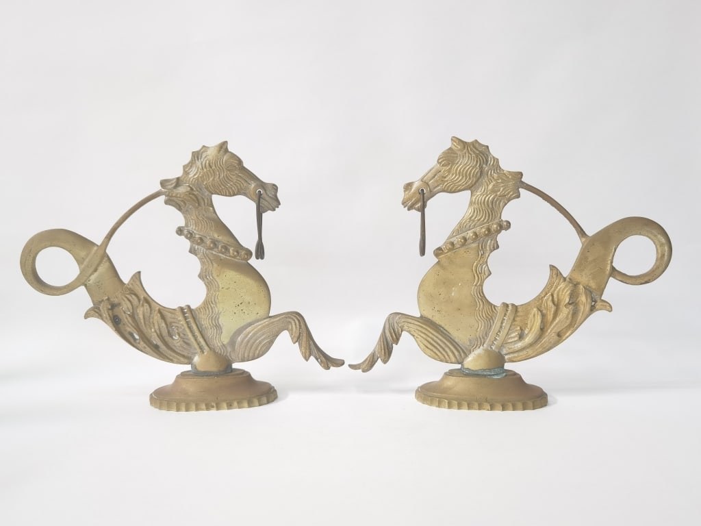 Pr. of Venetian Brass Gondola Sea Horse (1 of 4)