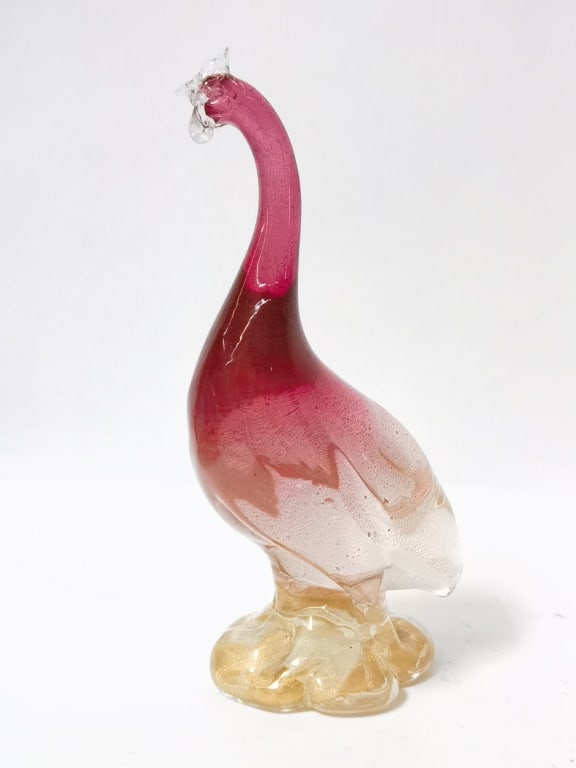 Vintage Murano Italy Glitter Cranberry Sommerso Gl (1 of 4)