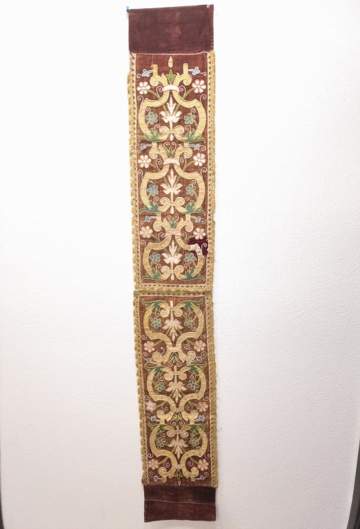 Antique Italian Silk and Metallic Thread Embroider (1 of 10)