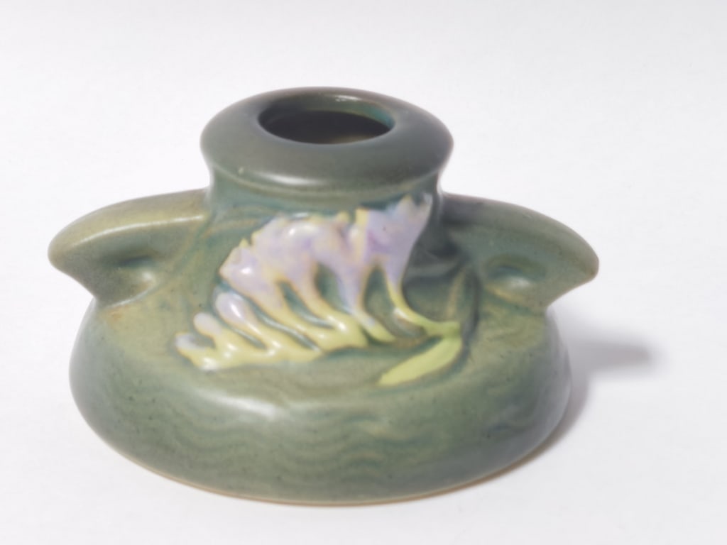 Vintage Roseville Art Pottery "Clematis" Candlesti (1 of 3)