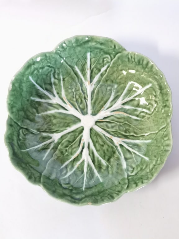 Antique Bordallo Pinheiro Porcelain Green Cabbagel (1 of 4)