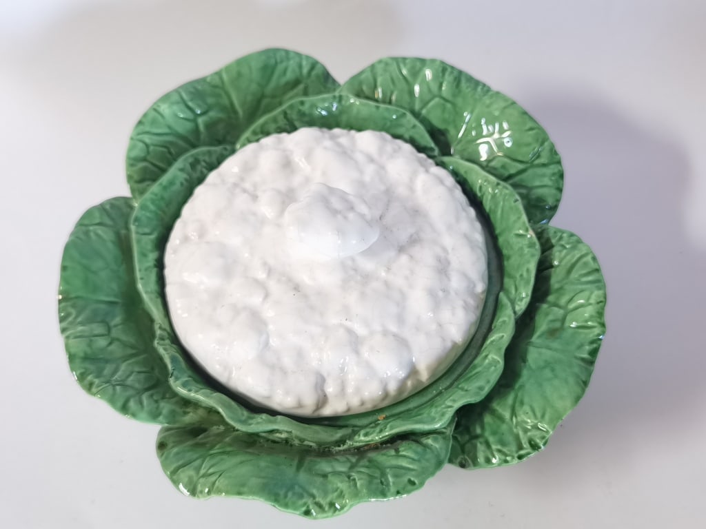 Antique Bordallo Pinheiro Porcelain Cauliflower Bo (1 of 4)