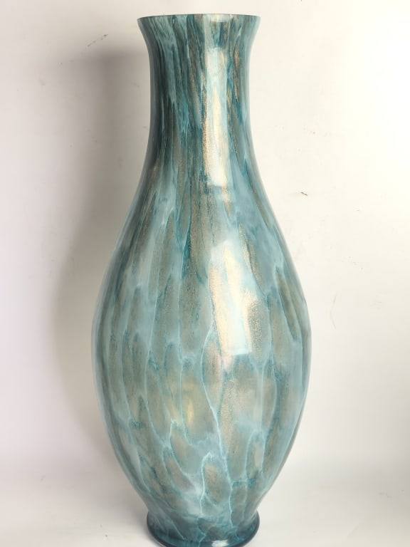 Large Murano Swirled Turquoise & Gold Aventurine (1 of 4)