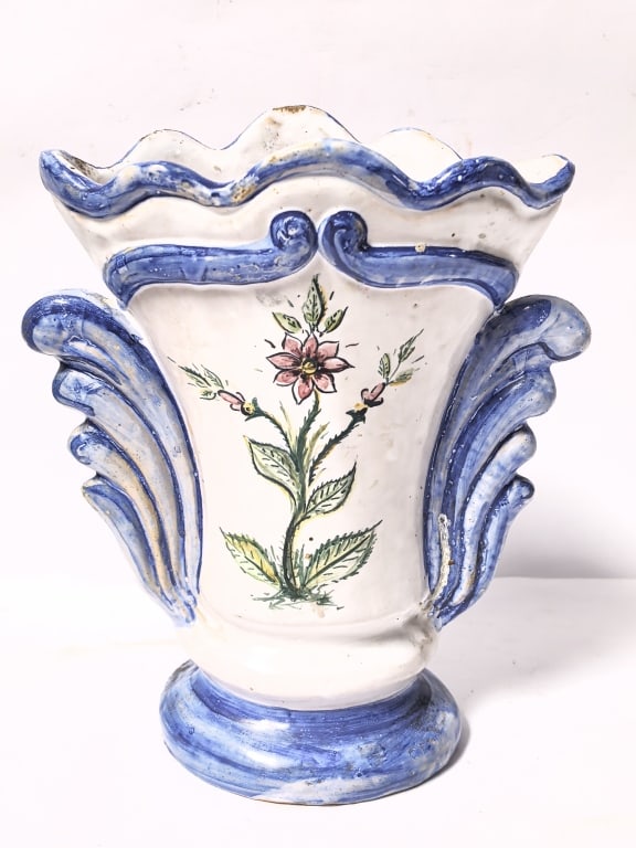 Antique Portugese Vieira Ceramic Tulipiere Vase (1 of 10)
