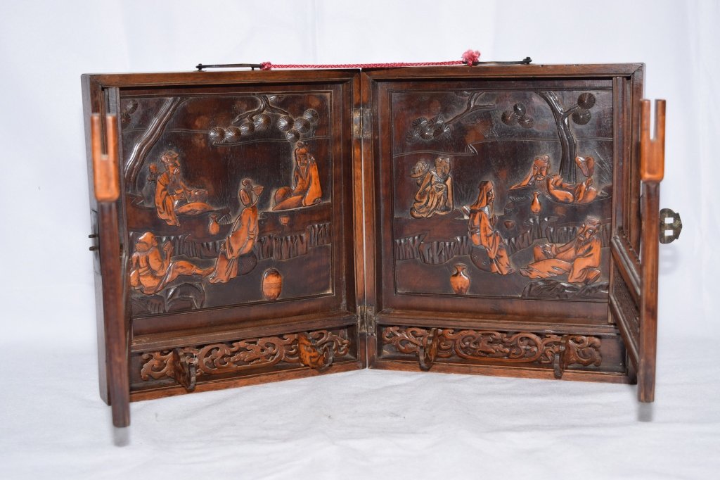 Qing Chinese Wood Carved Costume Hanger (1 of 6)