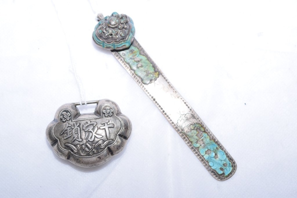 Republic Chinese Silver Ruyi and Lock (1 of 3)