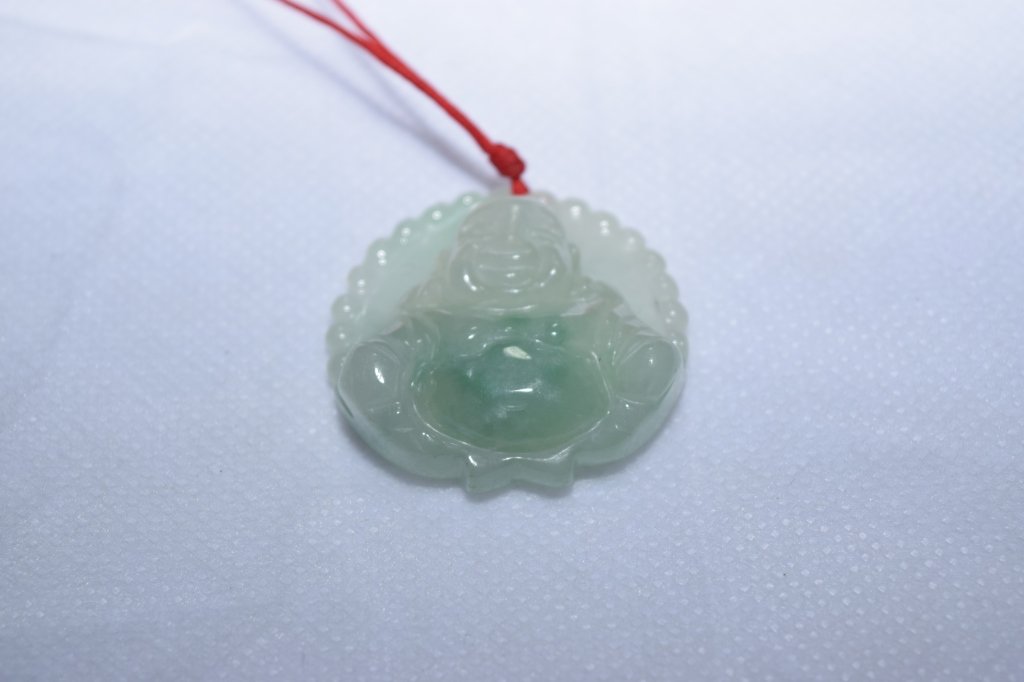 Chinese Jadeite Carved Buddha Amulet (1 of 1)