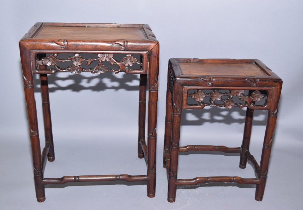 Set of Two Qing Chinese Hardwood Nesting Tables (1 of 1)