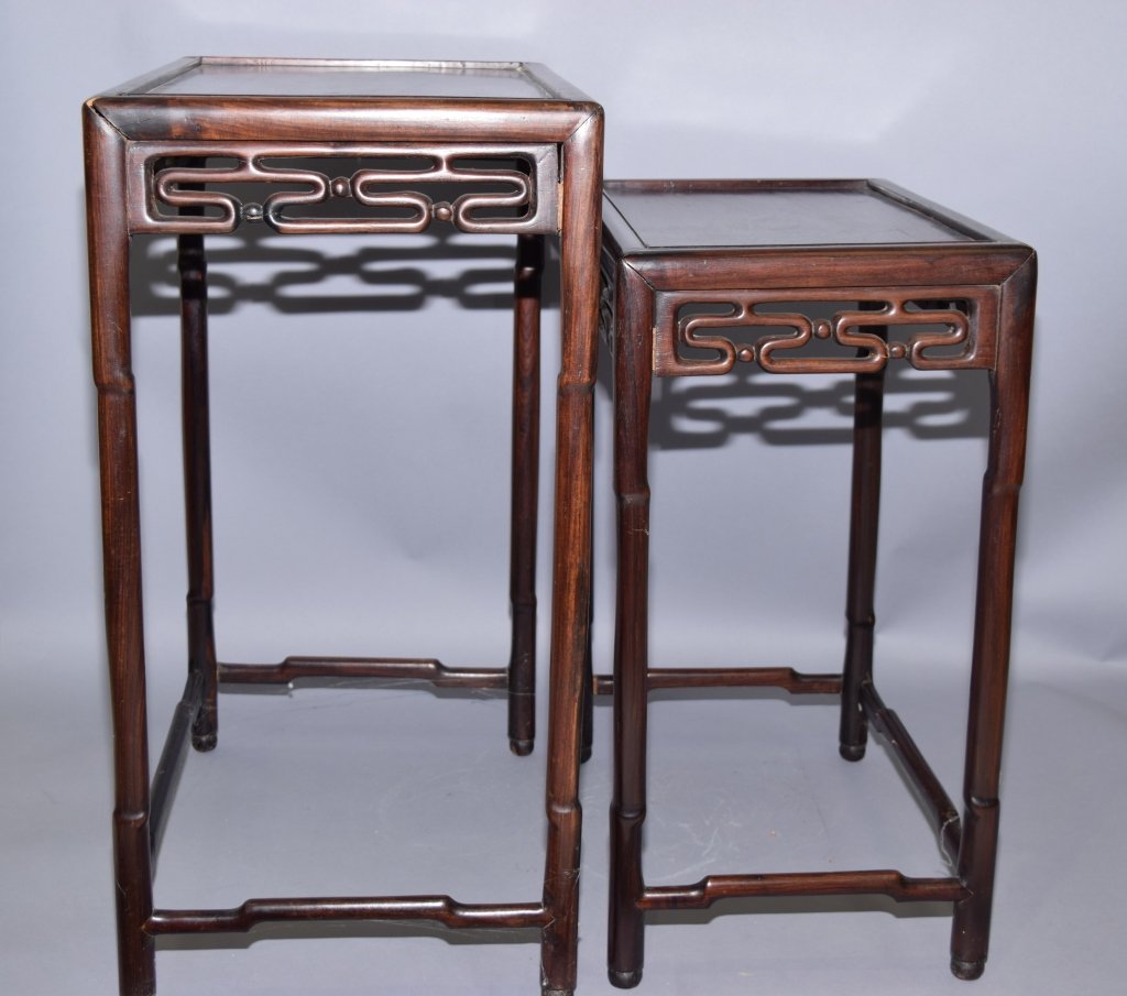 Set of Two Qing Chinese Hardwood Nesting Tables (1 of 2)