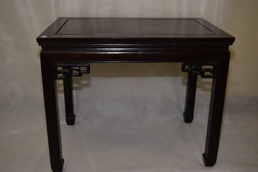 Chinese Wood Carved Low Table: Chinese wood carved low table. 27in by 17in by 22in.