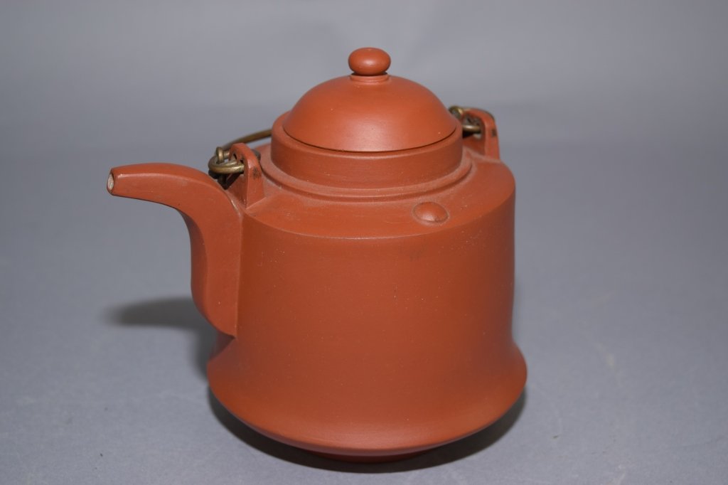 Republic Chinese YiXing ZiSha Teapot: Republic Chinese yixing zisha teapot. 6in by 6in. Age wear.