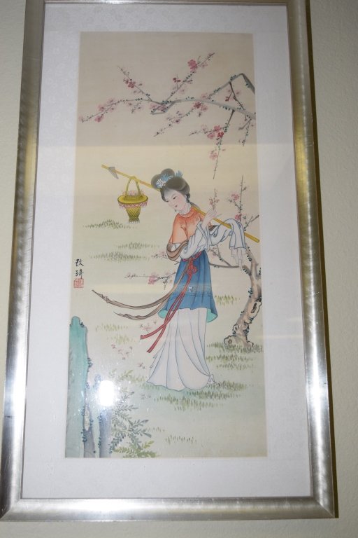 Chinese Watercolor Painting after Gai Qi: Chinese watercolor painting after Gai Qi. Age wear.