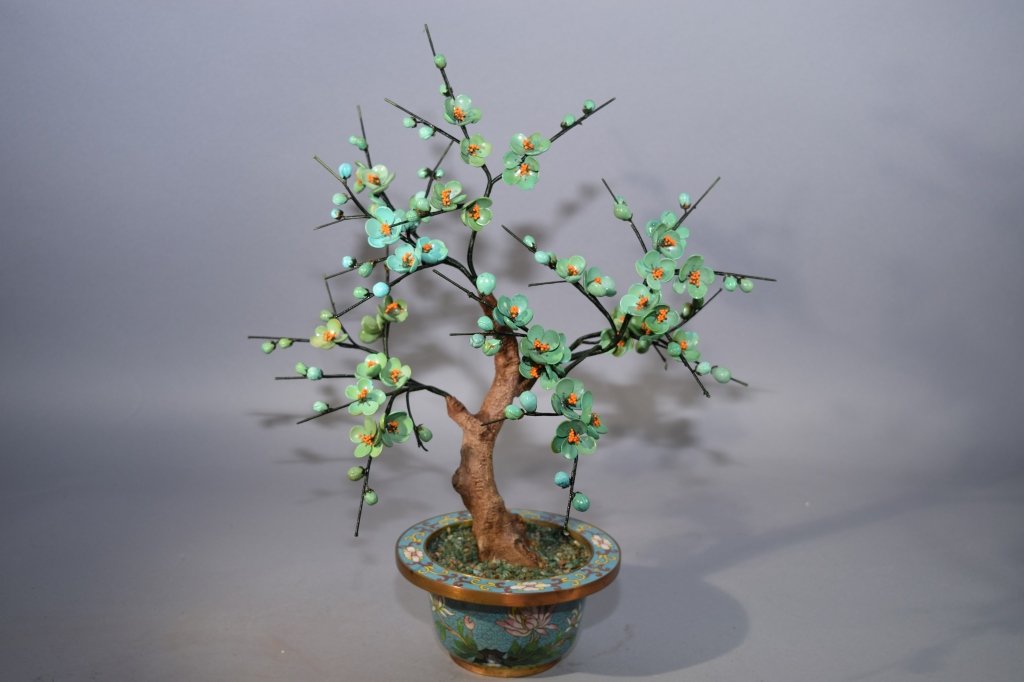 20th C. Chinese Turquoise Flower Tree (1 of 6)