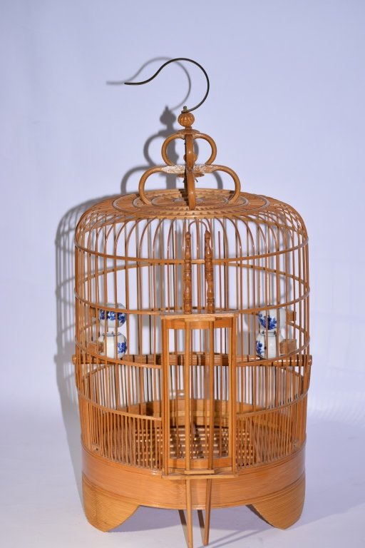 Chinese Bamboo Carved Bird Cage (1 of 5)