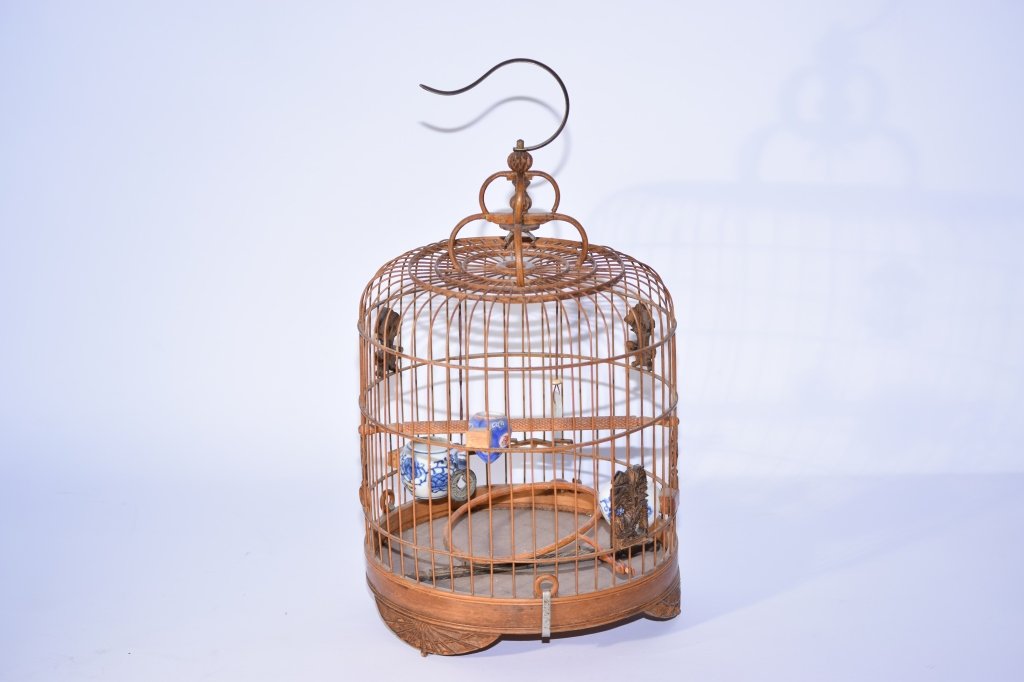 Chinese Bamboo Carved Bird Cage (1 of 3)