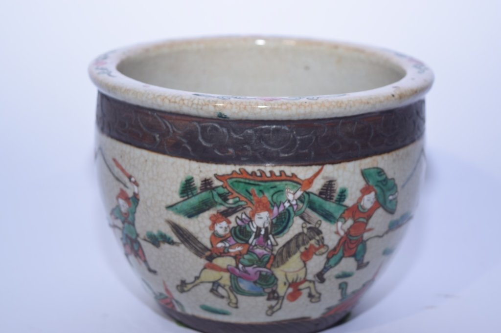 19th C. Chinese Ge Glaze Famille Rose Jar (1 of 5)