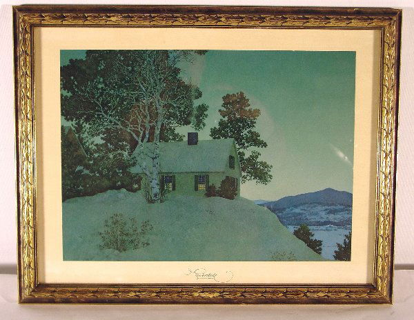MAXFIELD PARRISH, lithograph: MAXFIELD PARRISH, lithograph, "Ebentide", 14" x 10" h. CONDITION: No damage found.