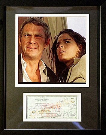 Giclee "Steve McQueen": Giclee, Image of Real Check; Size Approx. 16" x 12" In.