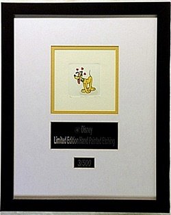 Licenced Disney Etchings Pluto: Licenced Disney Etchings "Pluto" hand colored, Limited Edition, comes in Beautiful custom matt & frame, approx dimension 14"x18".