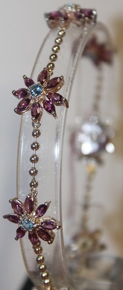 Fancy Diamond, Amethyst, and Topaz Bracelet (1 of 3)