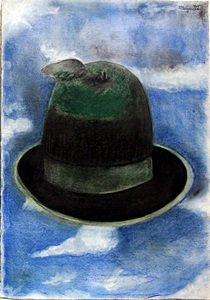 The Hat - Pastel Drawing - Rene Magritte (1 of 3)