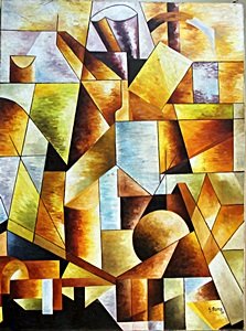 Composition of Figures - Oil Painting by Geroges Braque (1 of 5)