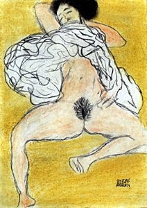 Graphite Drawing on Paper - Gustav Klimt: Graphite Drawing on Paper Hand Signed by the artist, Size Approx. 12 x 8 1/2 Inches.