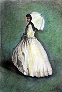 Woman with Umbrella - Pastel on Paper - C. Monet (1 of 3)