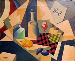 Oil Painting on Canvas - Juan Gris: Oil Painting on Stretched Canvas, Hand Signed by the artist, Approximate size: 20 x 24 Inches - Collection: Private, Provenance: Unknown, Overall Condition: Good, (Slight Bend/Crease in Canvas - Top R