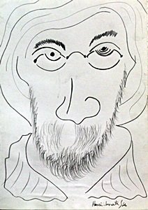 Self Portrait - Drawing on Paper - H. Matisse 40': Drawing on Paper, Hand Signed, Approximate size: 12 x 8 1/2 Inches.