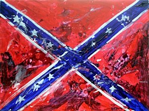Confederate Flag - Original by Michael Schofield: Original, Oil Painting on Canvas, Hand Signed by the artist, (Signed on Back of Canvas) Size Approx. 24 x 19 Inches