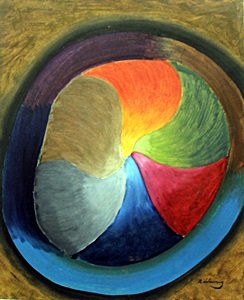 The Swirl - Oil Painting on Paper - Robert Delaunay: Oil Painting on Paper, Hand Signed by the artist, Approximate Size 17 x 14 Inches