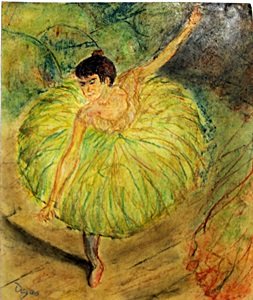 The Dancer 1910' - Edgar Degas: Pastel Drawing on Paper in the manner of Edgar Degas, Hand Signed, Size Approx. 11 x 9 In