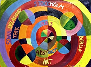 Rythme Colore 1939' Oil Painting - Sonia Delaunay: Oil Painting on Canvas, Hand Signed and Dated "1939", Size Approx 21 x 29 Inches,