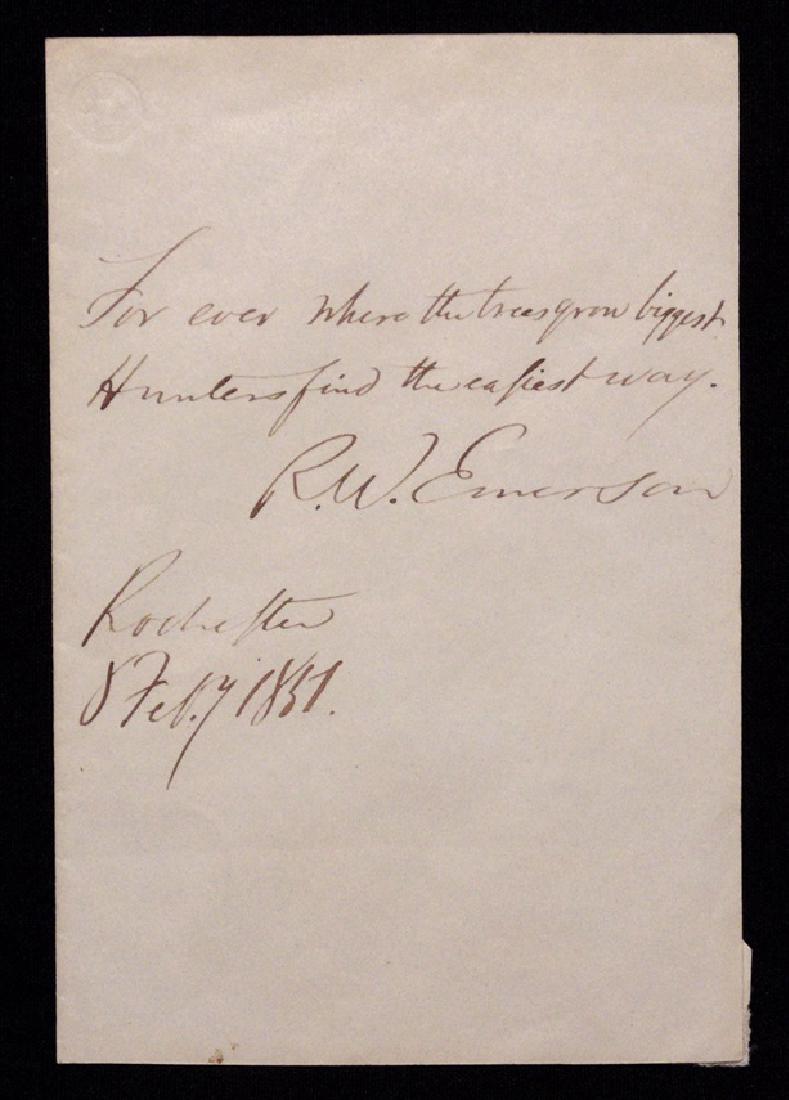 Emerson, Ralph Waldo.  Autograph Quote Signed (1 of 3)