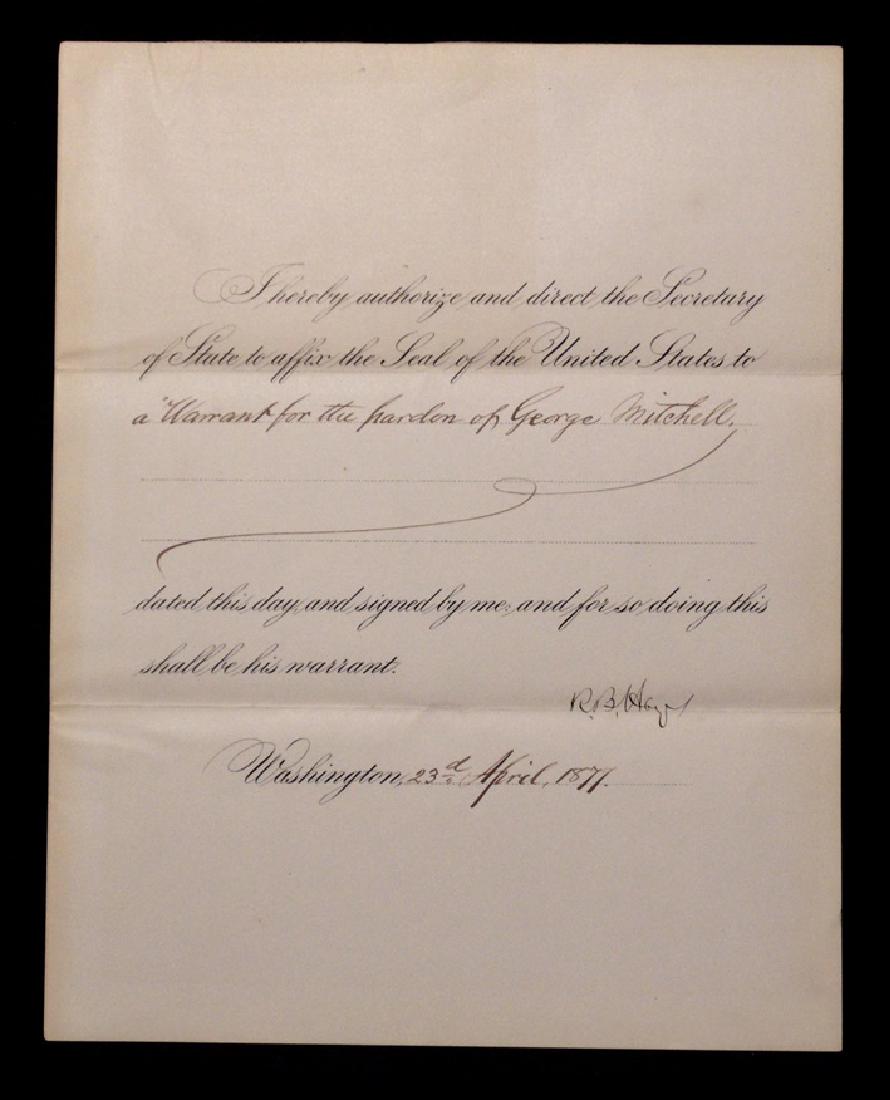 Hayes, Rutherford B.  Signed Document (1 of 3)