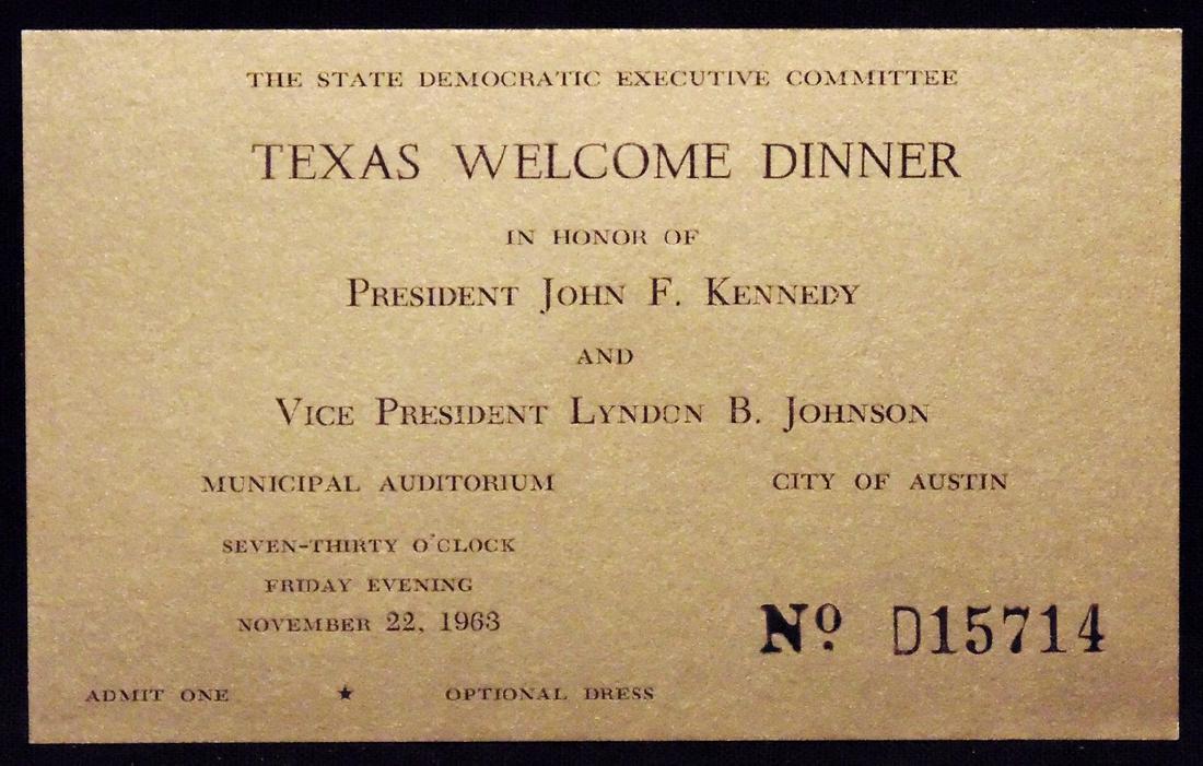 [John F. Kennedy]  Texas Dinner Ticket (1 of 1)